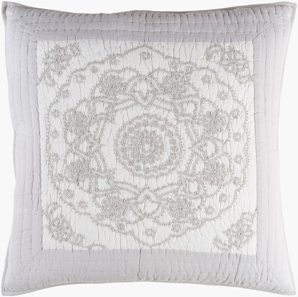 Surya Delaney 26"W X 26"L Cotton-linen Blend Sham - Stylish, Soft, And Machine-washable Bedding Essential Light Gray Cotton,Linen,Cotton,Linen Dln5001-es