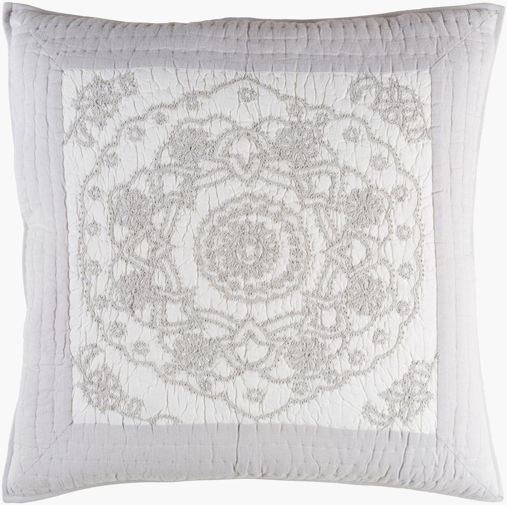 Surya Delaney 68"W X 86"L Quilt – Luxurious Cotton-linen Blend Sham For Effortless Bedroom Style & Comfort Light Gray Cotton,Linen,Cotton,Linen Dln5001-t
