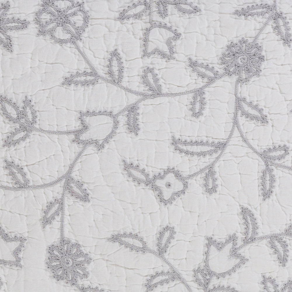 Surya Delaney 68"W X 86"L Quilt – Luxurious Cotton-linen Blend Sham For Effortless Bedroom Style & Comfort Light Gray Cotton,Linen,Cotton,Linen Dln5001-t