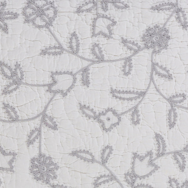 Surya Delaney 68"W X 86"L Quilt – Luxurious Cotton-linen Blend Sham For Effortless Bedroom Style & Comfort Light Gray Cotton,Linen,Cotton,Linen Dln5001-t