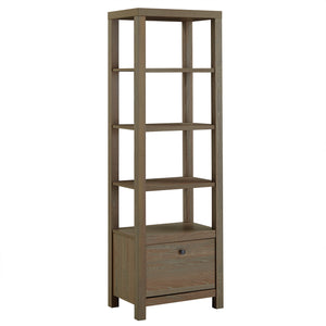 Homelegance By Top-Line Mackinley 4-tier/5-tier Adjustable Bookshelf with Drawer Oak MDF