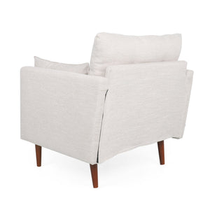 English Elm Christopher Knight Home® - CLUB Chair with Plush Fabric Upholstery and Walnut Birch Legs — Stylish Comfortable Accent Seating for Living Rooms Beige 30.75 L x 25.75 W x 21 H 71571.00BGE