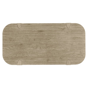 Bernhardt Bernhardt Tribeca Cocktail Table With Wire-Brushed Aurum Oak, Sculpted Legs, Lower Shelf & Casters 333024