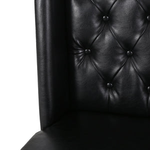 English Elm Dining Chair Set of Two Wingback Button Tufted High Back Birch Leg Upholstered 61539.00PUMDNT
