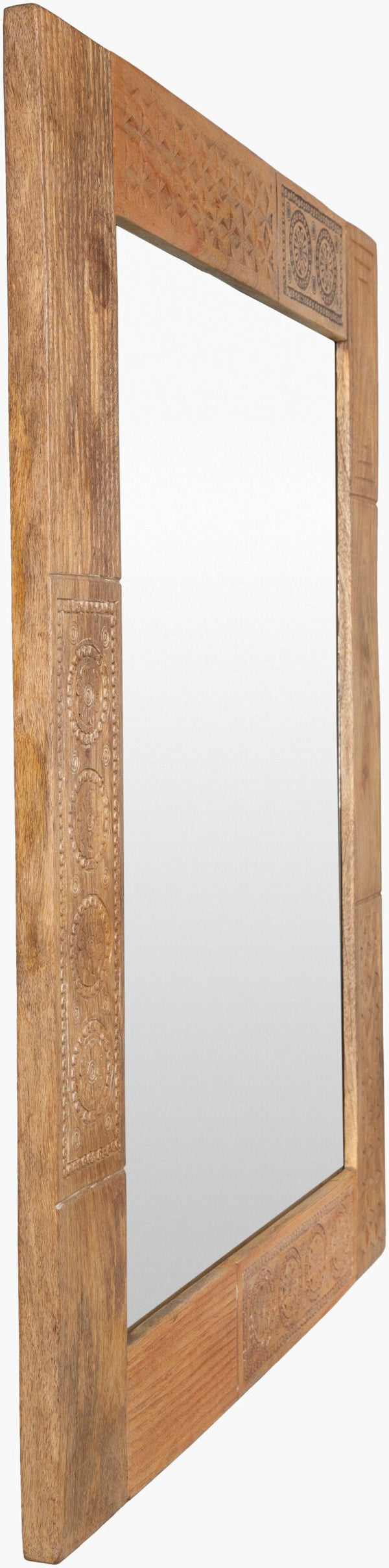 Surya Dilwara 39"H X 32"W Elegant Decor Mirror - Sophisticated Style For Any Room, Crafted In India Frame, Brown Mango Wood Dlw001-3239