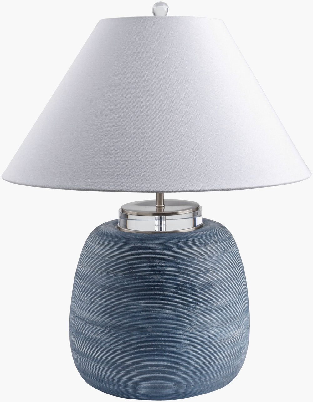 Surya Deluxe Elegant 26"H Accent Table Lamp - Durable Acrylic & Porcelain, Timeless Design For Any Space Body, Gray Porcelain,Acrylic,Linen,Polyester,Acrylic Dlx-001