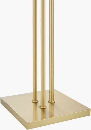 Surya Dudley 68" Arts & Crafts Accent Floor Lamp - Elegant Iron Body With Linen Shade For Warm Ambiance Body, Metallic ,Brass,Base, Metallic ,Brass,Shade, White,Cord, Translucent Iron,Iron,Linen,Polyester Dly-001