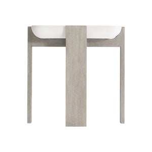 Bernhardt Bernhardt Gooding Side Table With Faux-Concrete Basin Top, Flint Wood Legs, 24" Square Accent Piece 484123