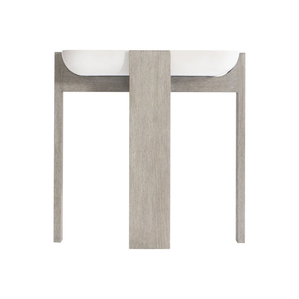 Bernhardt Bernhardt Gooding Side Table With Faux-Concrete Basin Top, Flint Wood Legs, 24" Square Accent Piece 484123