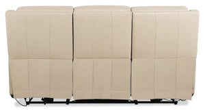 Hooker Furniture Nelson Zero Gravity Power Sofa With Power Headrests, Lumbar Support, Usb Charging, Top-Grain Leather Beige SS836-PHZL3-070