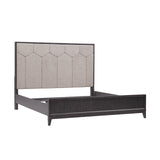 Quincy California King Upholstered Bed Black with Molasses Finish P375-BR-K5 Pulaski Furniture