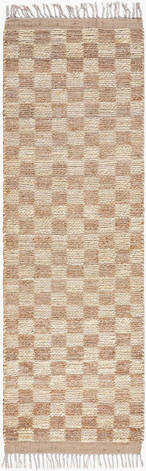 Livabliss Dama Handwoven Natural Jute Flatweave Area Rug with Fringe for Living Dining Spaces Tan, Beige 2'6" x 8' DMA2300-268