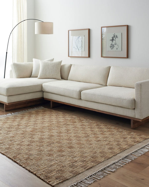 Livabliss Dama Handwoven Natural Jute Flatweave Area Rug with Fringe for Living Dining Spaces Tan, Beige 10' x 14' DMA2300-1014