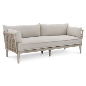 Bernhardt Bernhardt Catalonia Outdoor Sofa — Sun‑Washed Teak & Twisted Abaca Wicker, Performance Fabric, Customizable Comfort - Made to Order O1507A