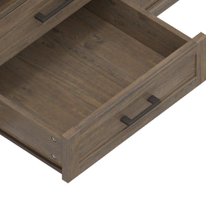 English Elm Ela 72" TV Media Stand Smoky Brown – Solid Wood, Extra-Wide for Up to 80" TVs, X-Shaker Doors, Cord Management B136P158606