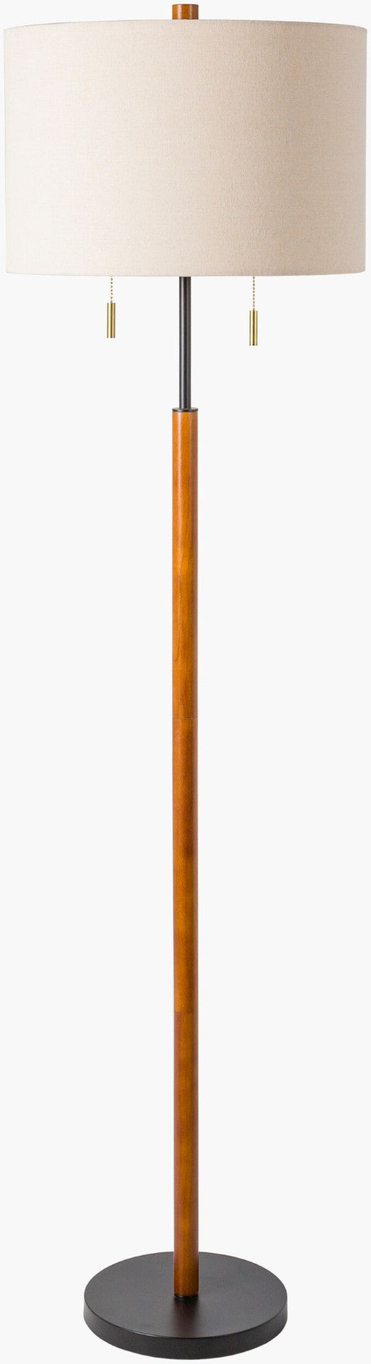 Livabliss Dame Hand-painted Accent Floor Lamp with Linen Shade for Living Room Corners DME-001