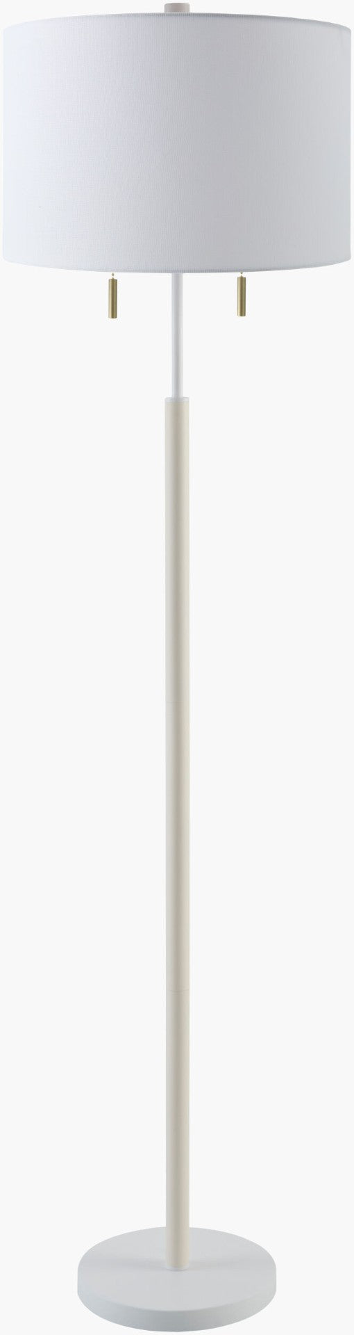 Livabliss Dame Hand-painted Column Floor Lamp with Linen Blend Shade for Living Spaces DME-006