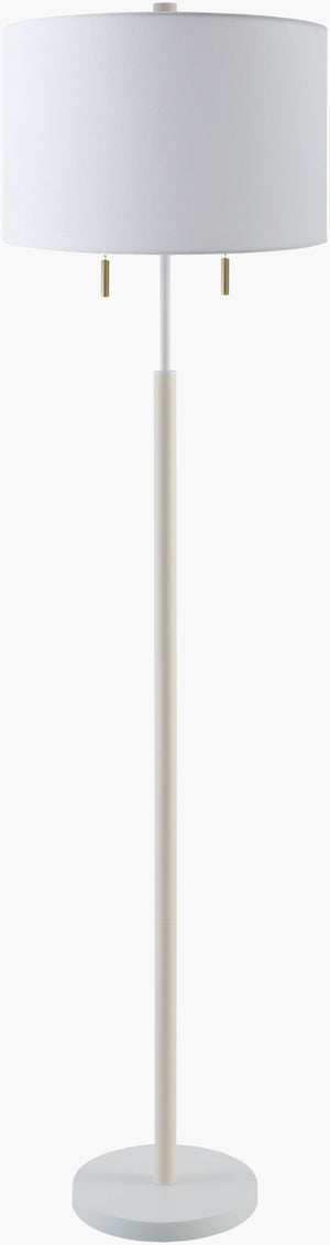 Livabliss Dame Hand-painted Column Floor Lamp with Linen Blend Shade for Living Spaces DME-006