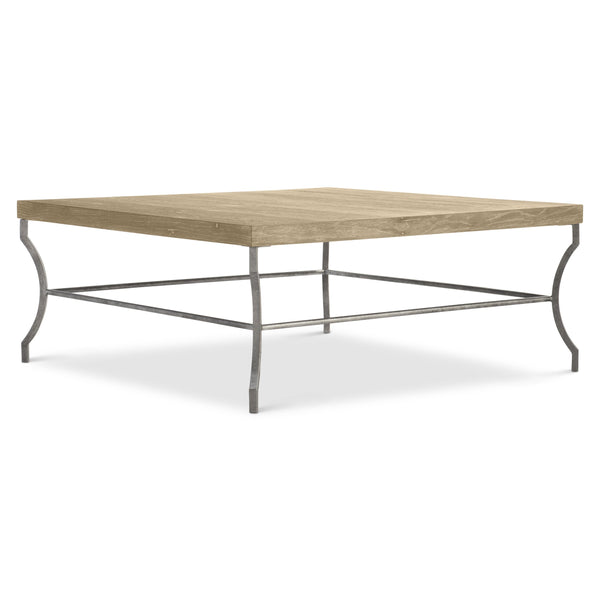 Bernhardt Bernhardt Tribeca Cocktail Table — 44" Wire‑Brushed Aurum Oak Top With Textured Barlow Steel Legs 333022