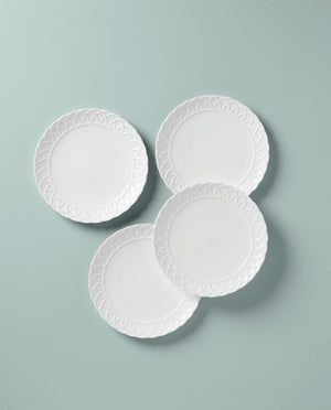 Lenox Wicker Creek Accent Plates, Set of 4 White, WHITE BONE CHINA 895307