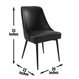 Steve Silver Colfax Side Chair Black Leatherette, Set of 2 CF500SB