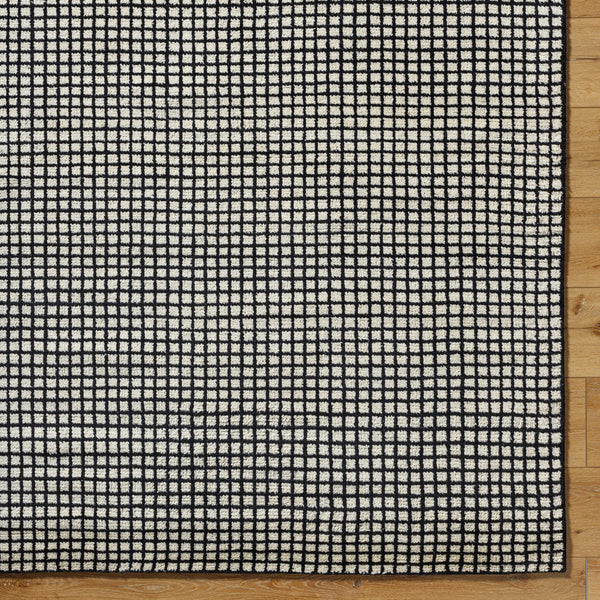 Damier DMI-2300 9' x 12' Handmade Rug DMI2300-912  Cream, Black Surya