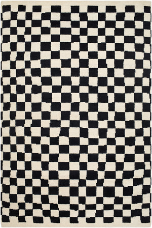 Damier DMI-2301 9' x 12' Handmade Rug DMI2301-912  Ivory, Black Surya