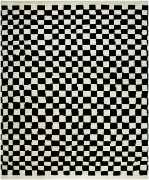 Damier DMI-2301 8' x 10' Handmade Rug DMI2301-810  Ivory, Black Surya