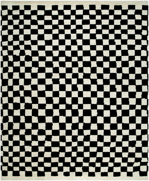 Damier DMI-2301 8' x 10' Handmade Rug DMI2301-810  Ivory, Black Surya