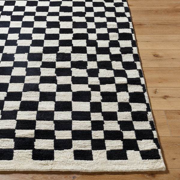 Damier DMI-2301 9' x 12' Handmade Rug DMI2301-912  Ivory, Black Surya