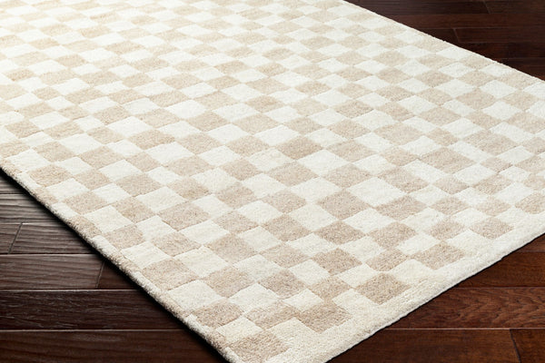 Surya Damier 2' X 3' Handmade Wool Rug – Luxurious Hand-knotted Design For A Timeless Home Decor Upgrade Ivory Wool Dmi2303-23