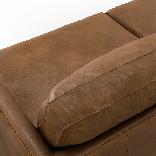 English Elm Livingston 90" Oversized Sofa In Rich Caramel Brown Leather – Mid-Century Modern Comfort & Style B136P159624