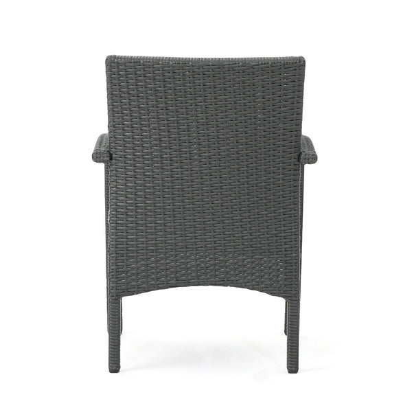 English Elm Christopher Knight Home® - CORDOBA PE Rattan 4-Pc Wicker Chat Set with Cushions, Iron Legs & Waterproof Fabric Comfort Grey 57458.00GRY