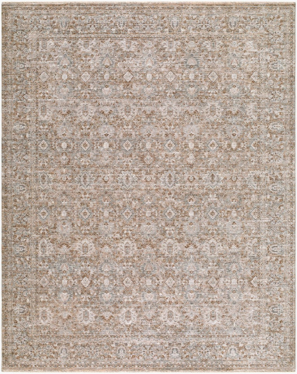 Livabliss Demre Turkish Inspired Polyester Area Rug with Fringe for Large Living Rooms Medium Gray, Du 7'10" x 10' DMM2300-71010