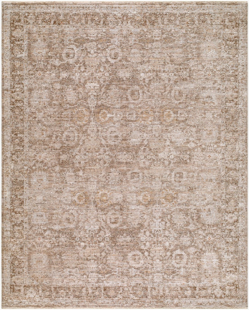 Livabliss Demre Turkish Machine Woven Polyester Area Rug with Fringe for Living and Dining Rooms Brown, Medium G 7'10" x 10' DMM2302-71010