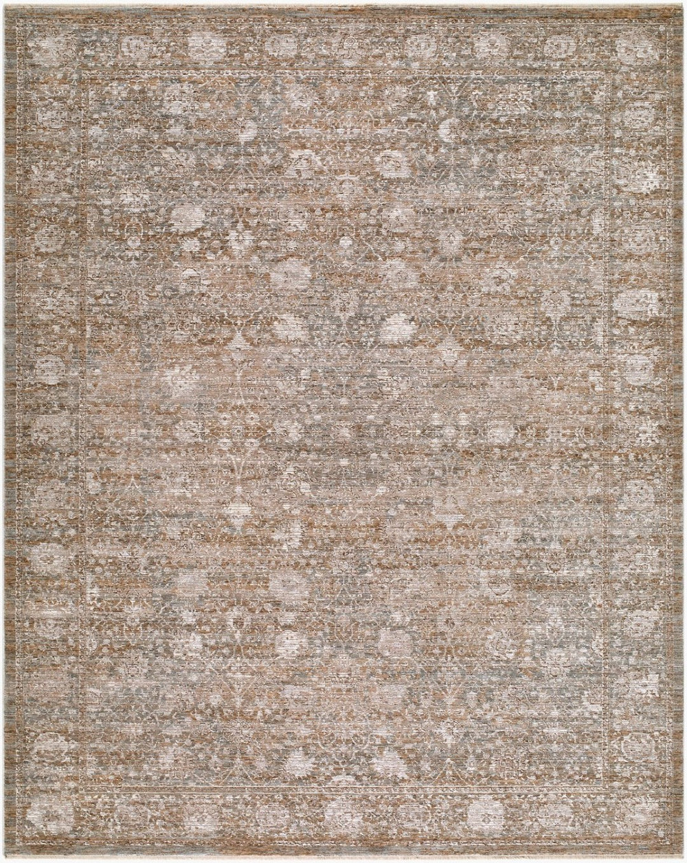 Livabliss Demre Traditional Medallion Area Rug Turkish Woven Polyester Fringe Living Room Accent Brown, Medium G 5' x 7'10" DMM2303-5710