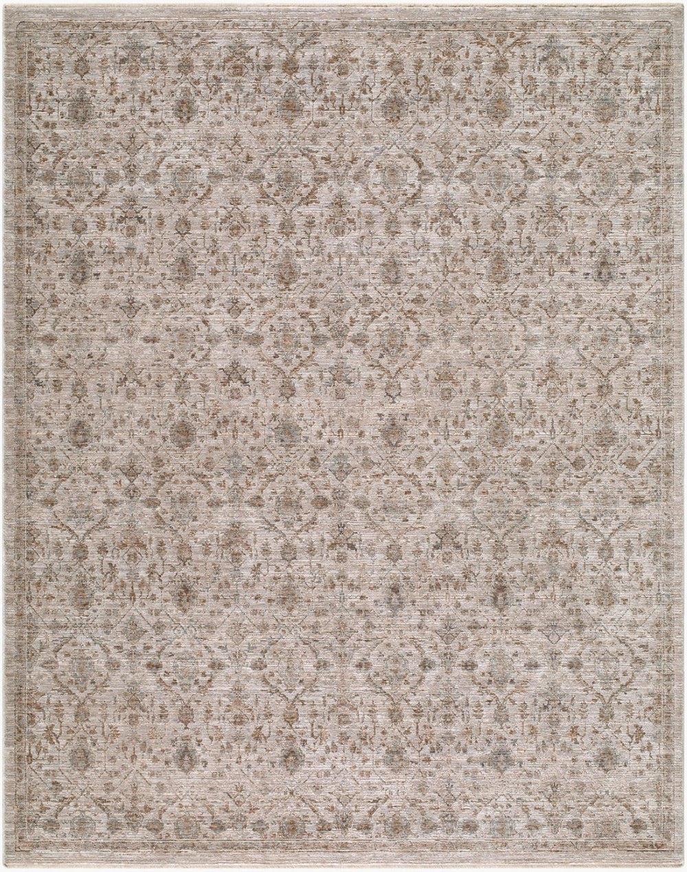 Livabliss Demre Turkish Machine Woven Medallion Area Rug with Fringe for Living Dining Rooms Medium Gray, Br 10' x 14' DMM2304-1014