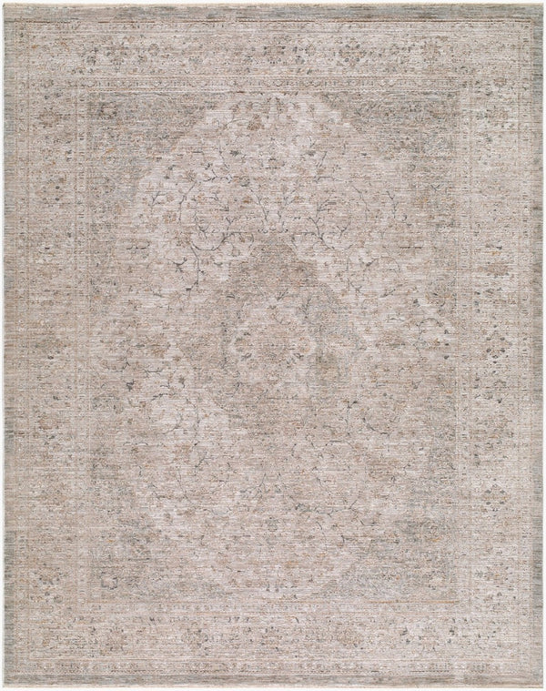 Livabliss Demre Traditional Fringe Area Rug Turkey Woven Polyester Medium Pile Living Room Medium Gray, Wh 6'7" x 9'4" DMM2307-6794