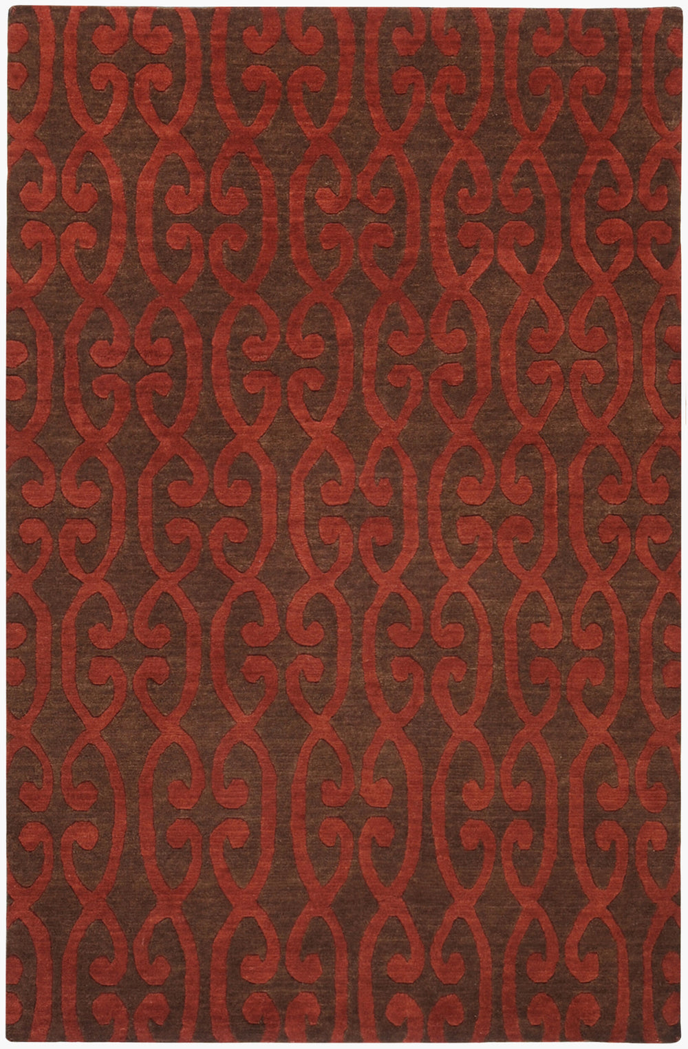 Surya Dimensions Handmade 2' X 3' Luxurious High Pile Wool Rug - Elegant Hand Knotted Design From India Rust Wool Dmn6601-23