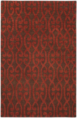 Surya Dimensions Handmade 2' X 3' Luxurious High Pile Wool Rug - Elegant Hand Knotted Design From India Rust Wool Dmn6601-23
