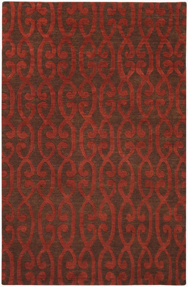 Surya Dimensions Handmade 2' X 3' Luxurious High Pile Wool Rug - Elegant Hand Knotted Design From India Rust Wool Dmn6601-23