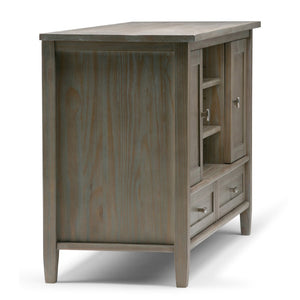 English Elm Warm Shaker Tv Media Stand - Handcrafted Distressed Grey, Rustic Charm With Ample Storage Solutions B136P159719-GIGA