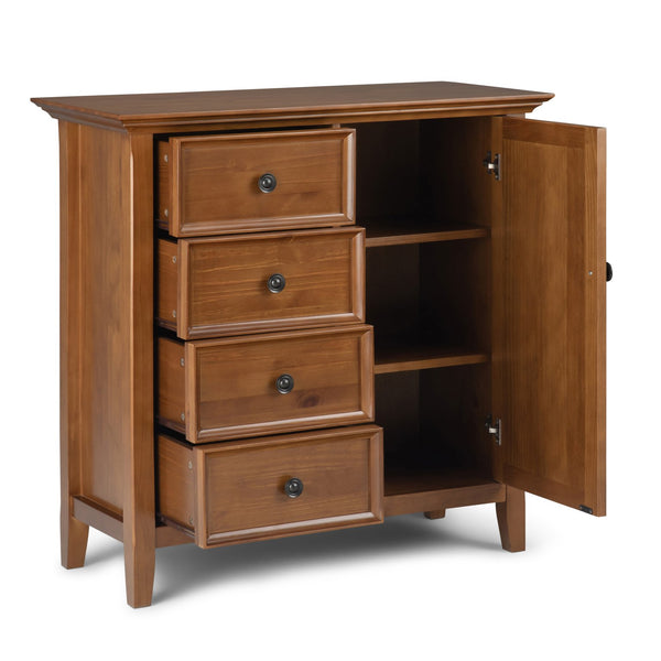 English Elm Amherst Medium Storage Cabinet - Stylish Solid Wood Design With Four Drawers & Adjustable Shelves B136P159433