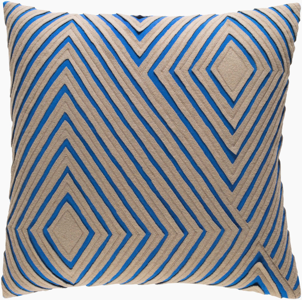 Surya Denmark 18" Cotton Accent Pillow - Soft, Stylish & Easy Care Decor Enhancer For Your Living Space Light Brown Cotton,Cotton Dmr004-2222d