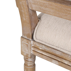 English Elm Dining Chair Set of Two with Cane Back Fluted Legs and Upholstered Seat French Style 71238.00BGENTL