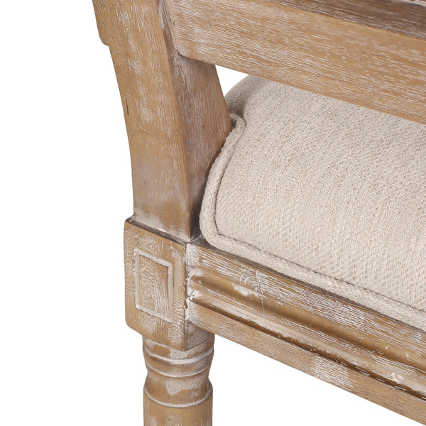English Elm Dining Chair Set of Two with Cane Back Fluted Legs and Upholstered Seat French Style 71238.00BGENTL