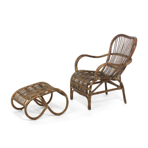 Park Hill Savannah Rattan Lounge Chair and Footrest EFS16005