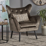 Christopher Knight Home® Seigfried Mid Century Grey Velvet Armchair - Plush Wingback Style