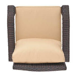 English Elm Christopher Knight Home® - HONOLULU Woven Rattan Club Chair Set — Durable PE Rattan & Iron Frame, Waterproof Fabric, Cozy Seating Brown+Tan 52918.00BRNMP2