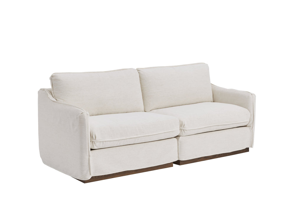 A.R.T. Furniture Alias Modular Sectional Sofa With Luxurious Slipcovers And Light Oak Frame For Chic Living Spaces White Slipcover In A Polyester,Linen Blend Fabric,In A Vanilla Coloration 761509-5302s32